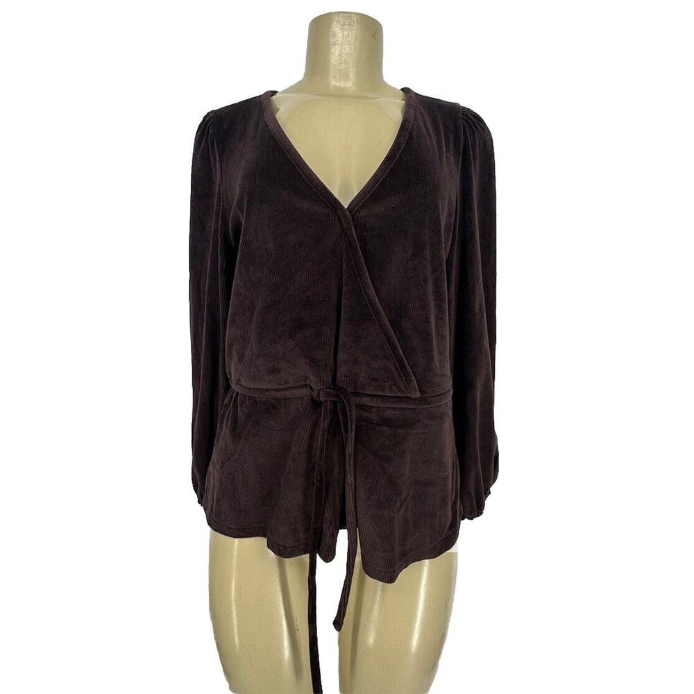 NEW Madewell Small Women Fuji Wrap Tie Top Spiced Raisin Corduroy Preppy B100